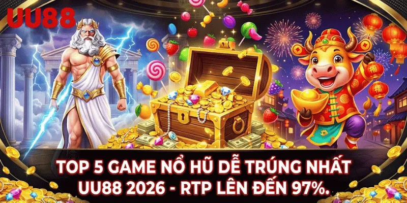 top 5 tựa game nổ hũ dễ trúng jackpot uu88